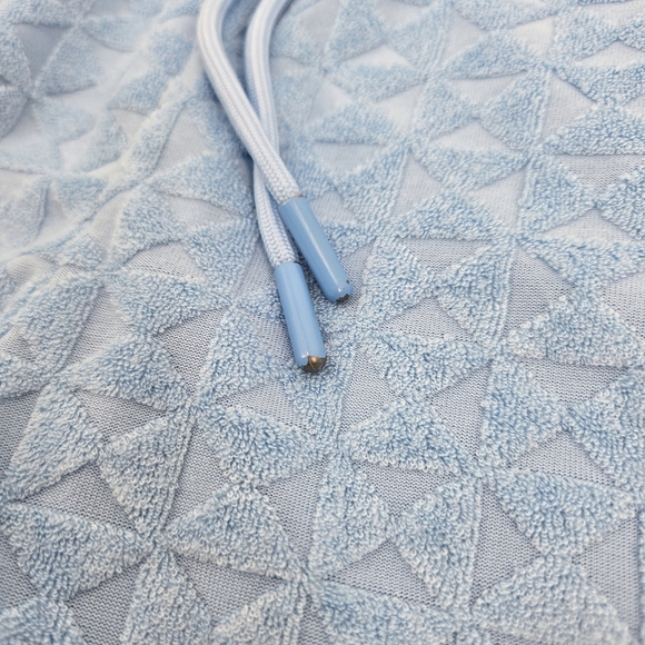 Textured Terry Cloth 7 For All Man Kind Blue Drawstring Shorts Size:Small - Picture 10 of 10